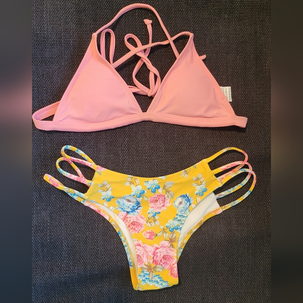 Pink Floral Swimsuit Bikini